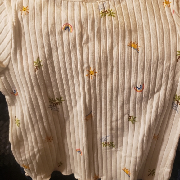 Fitted Rib-Knit Printed Lettuce-Hem Top for Toddler Girls - Picture 3 of 3